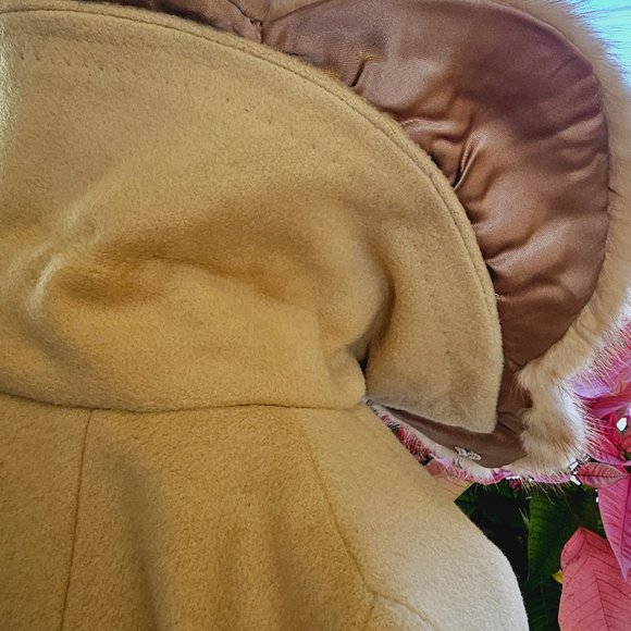 Vintage Fur Collar 1950's Swing Coat with Fur Collar, 100% Virgin Wool, MCM - Picture 11 of 16